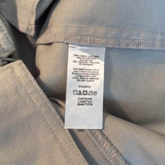 Ann Taylor Factory Linen Blend Crop Sailor Pants,size 8P,natural color,side zip - Picture 9 of 12